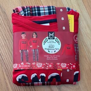 Let it Snow Red Plaid Kids' Pajama Set, Size 8